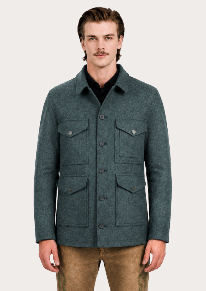 Traditional Forest Green Loden Field Jacket for Men
