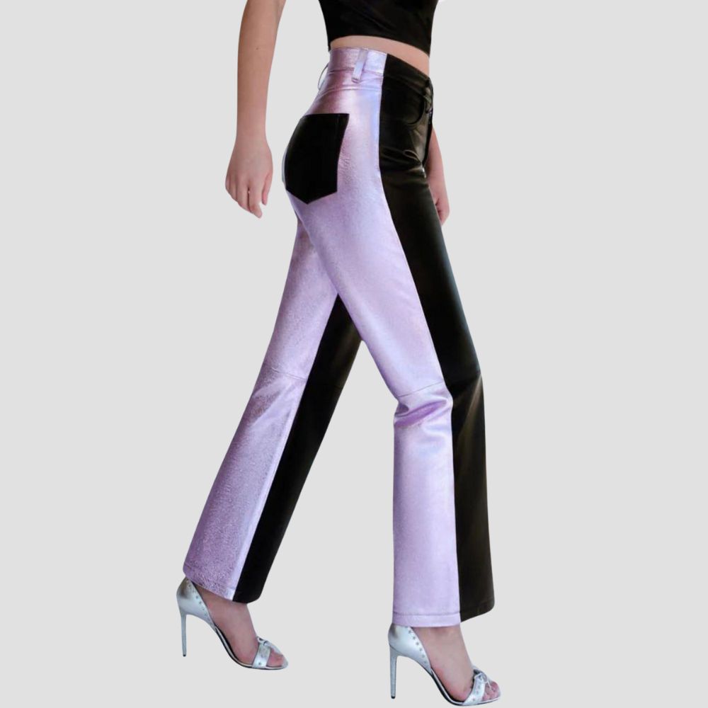 Perfect for making a statement, these metallic leather pants bring boldness to any look.