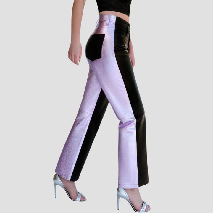 Perfect for making a statement, these metallic leather pants bring boldness to any look.
