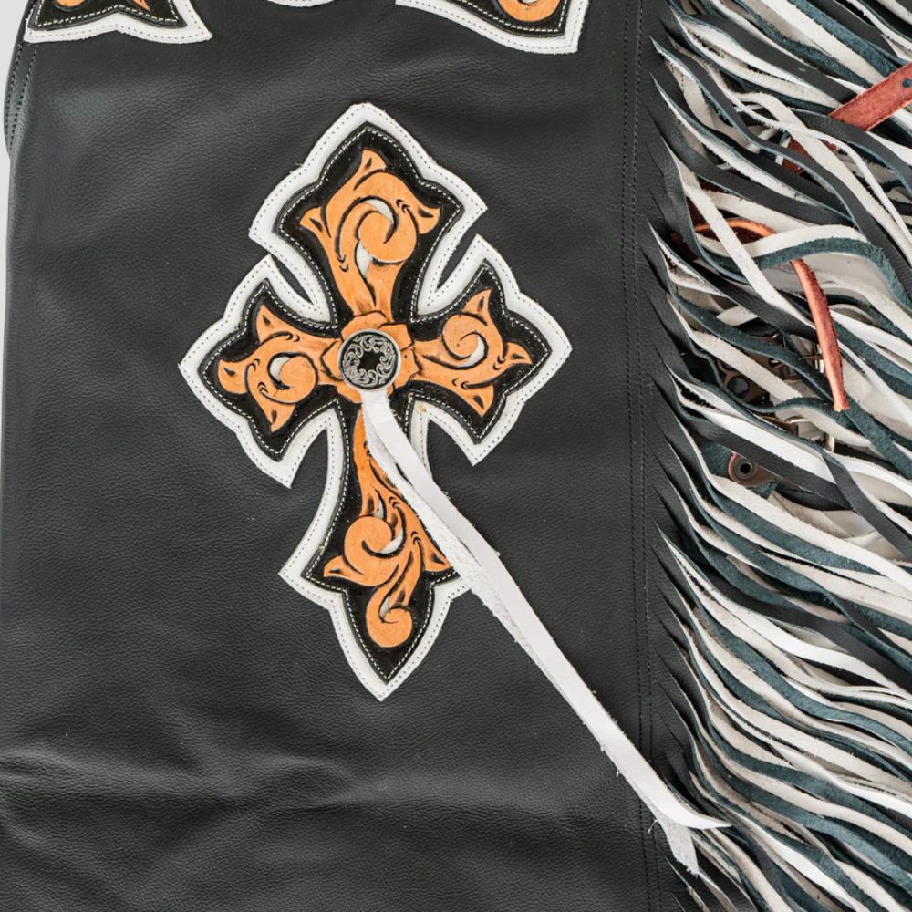 Get ready for your next rodeo with these premium leather chaps, crafted for performance and bold fashion.