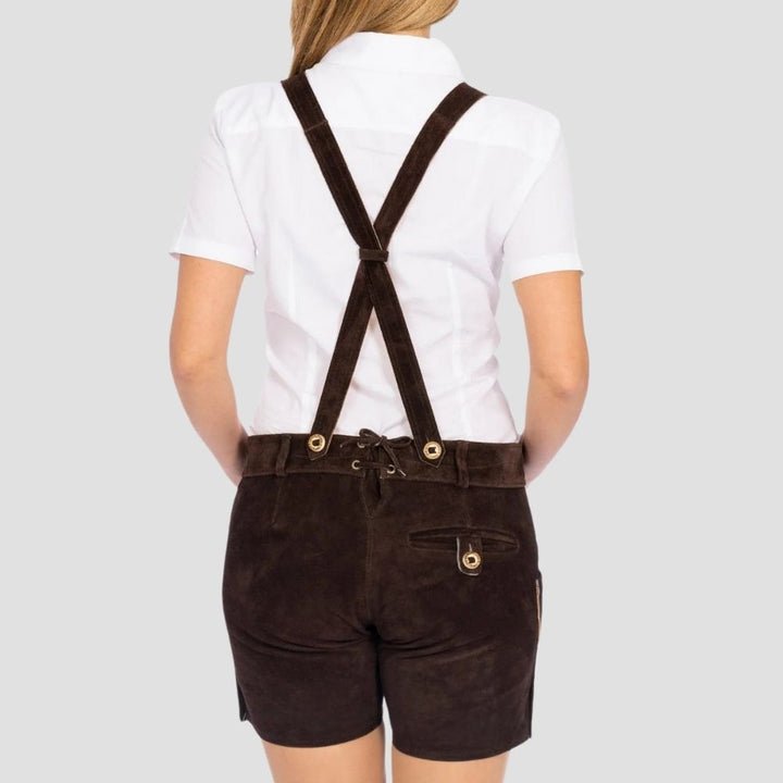 Enjoy the perfect fit with these classic women’s cultural lederhosen. The side button design offers adjustable comfort, making them great for festivals and events.