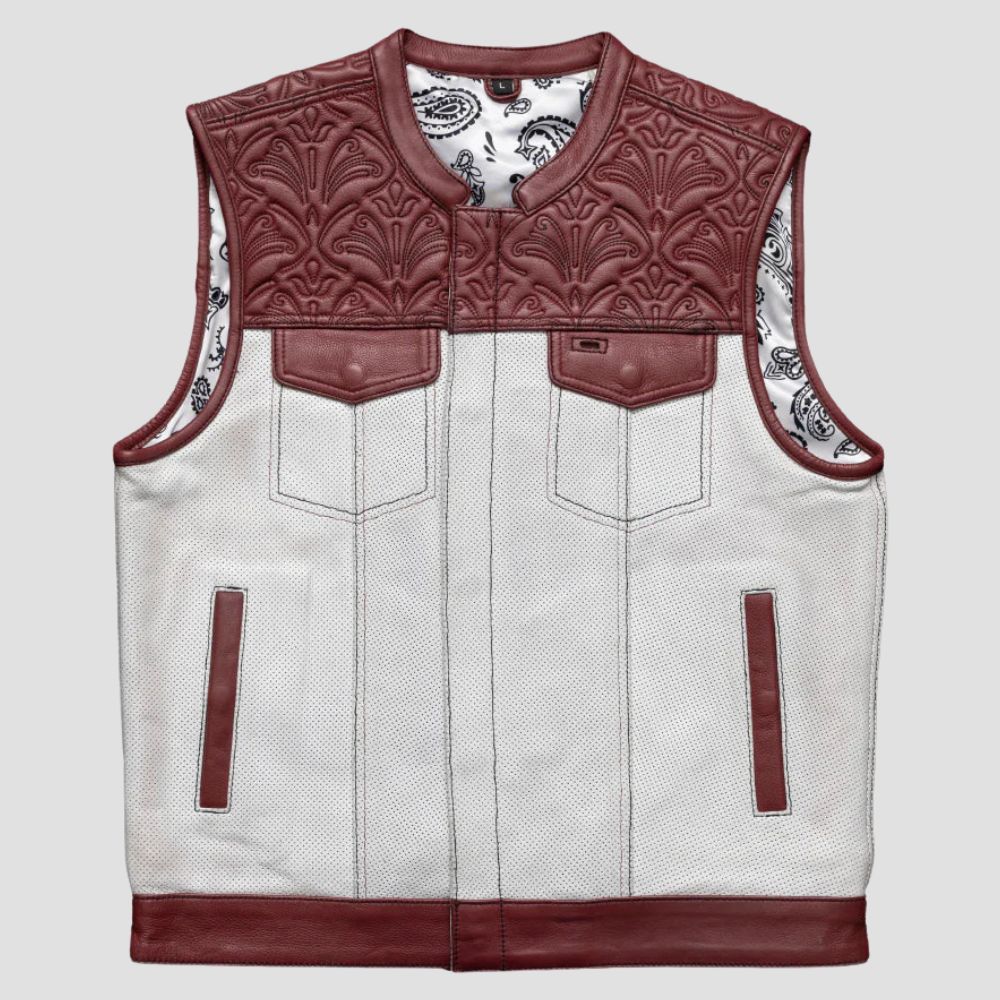 Elevate your riding experience with this quilted leather vest, crafted to combine style with premium motorcycle wear."