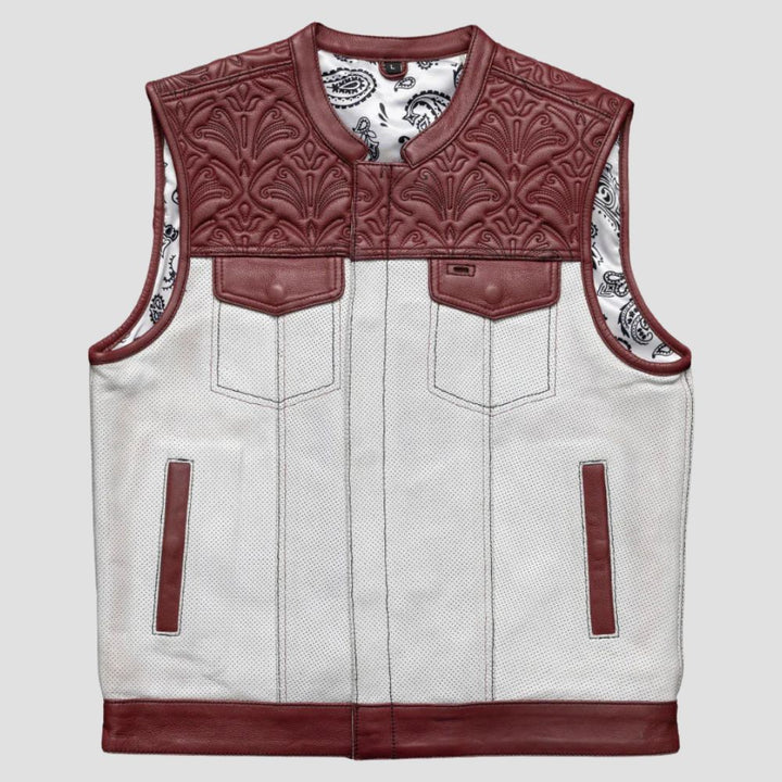 Elevate your riding experience with this quilted leather vest, crafted to combine style with premium motorcycle wear."