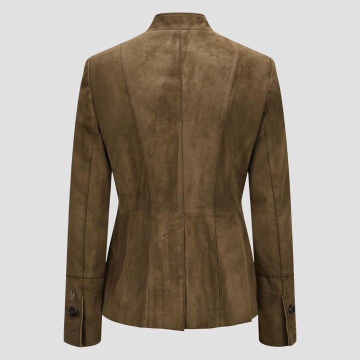 This elegant women’s suede Trachten coat is perfect for any Bavarian celebration, combining refined craftsmanship with a traditional look that’s both stylish and timeless.
