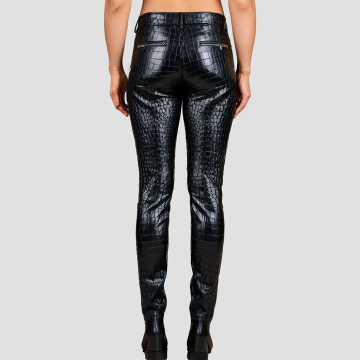 If you want to stand out and be the center of attention, these crocodile leather pants are a must-have!