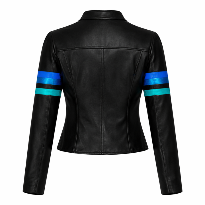 Fashionable metallic stripe jacket for women outfits