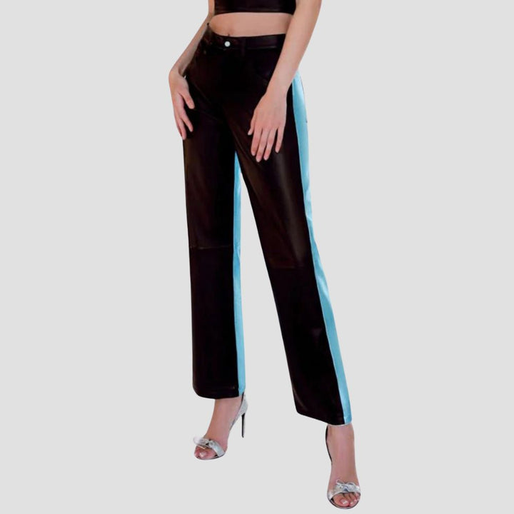Elevate your wardrobe with these high-quality metallic leather pants for women.