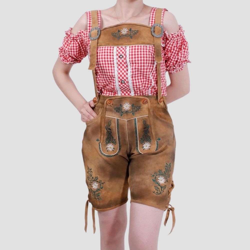 Get Oktoberfest-ready with these US traditional women’s lederhosen. Designed for comfort and style, they offer an authentic Bavarian look for your festival celebrations.