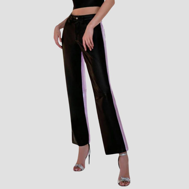 Shine bright in these high-shine metallic leather pants, perfect for glamorous occasions.