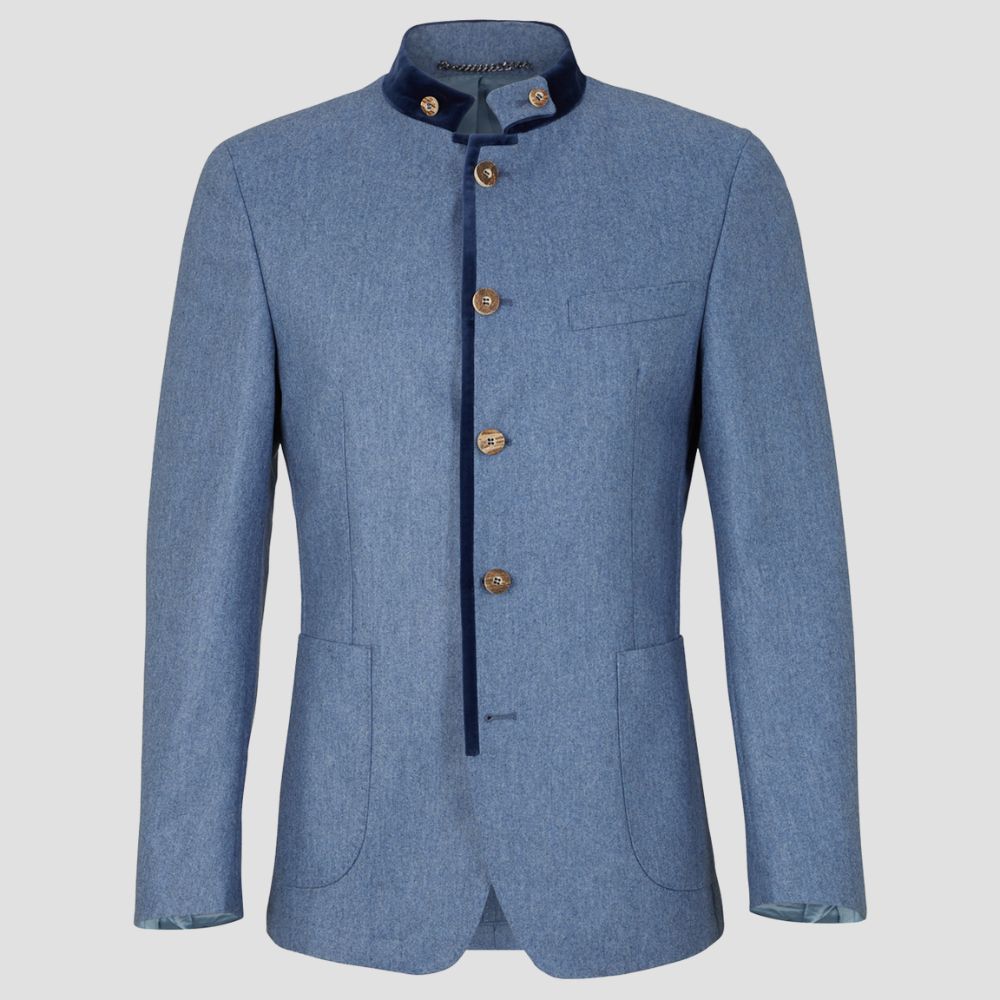 Elegant Men’s Navy Blue Trachten Coat for Oktoberfest