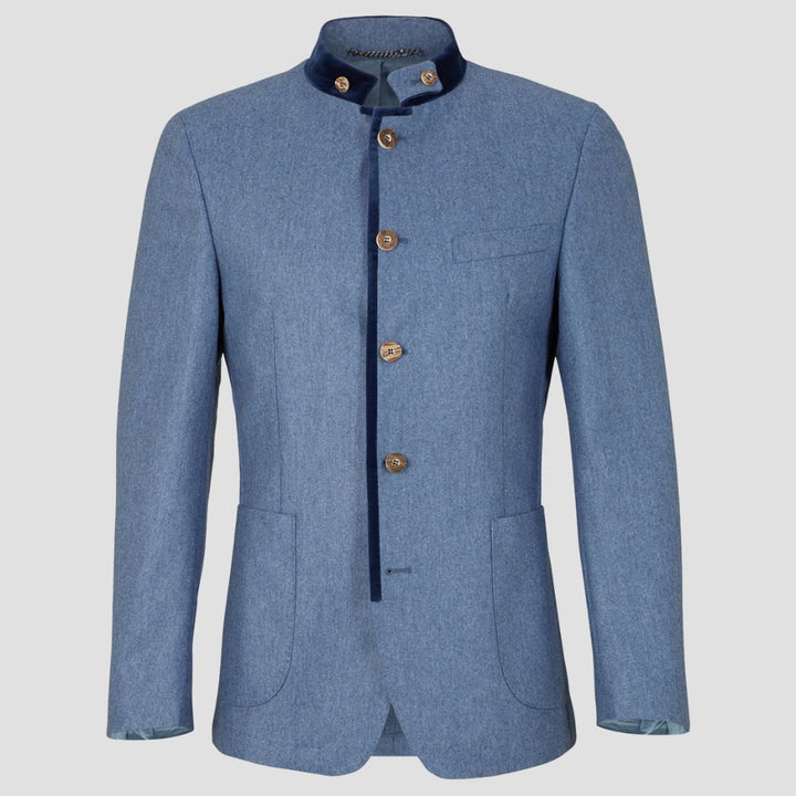 Elegant Men’s Navy Blue Trachten Coat for Oktoberfest