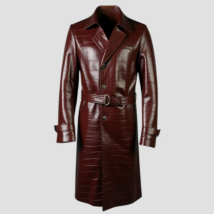 Crafted from premium crocodile leather, this coat offers both sophistication and warmth for the winter months.