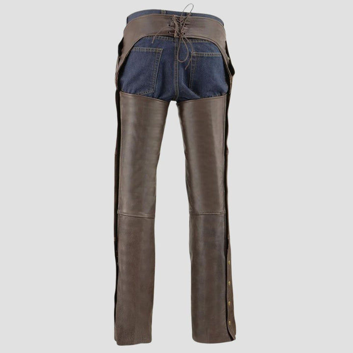 These genuine leather chaps offer the perfect blend of ruggedness and fashion, making them a must-have for motorcycle enthusiasts.