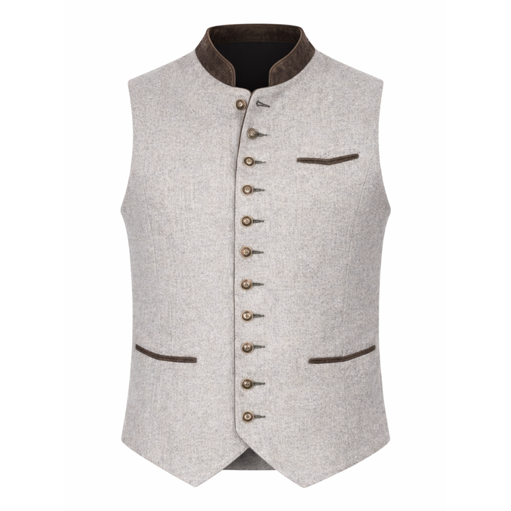 Classic men’s trachten vest with Bavarian embroidery for festivals