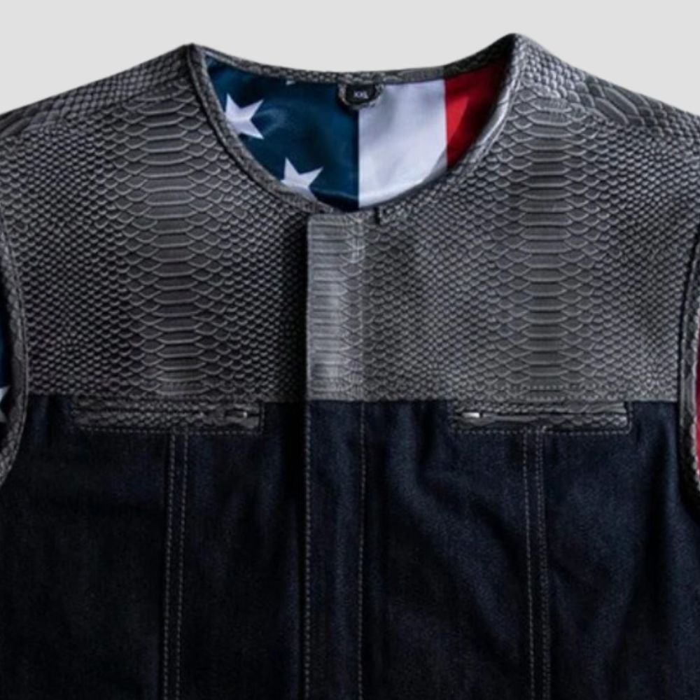 For those who ride in style, this high-end leather biker vest offers bold fashion and premium comfort.