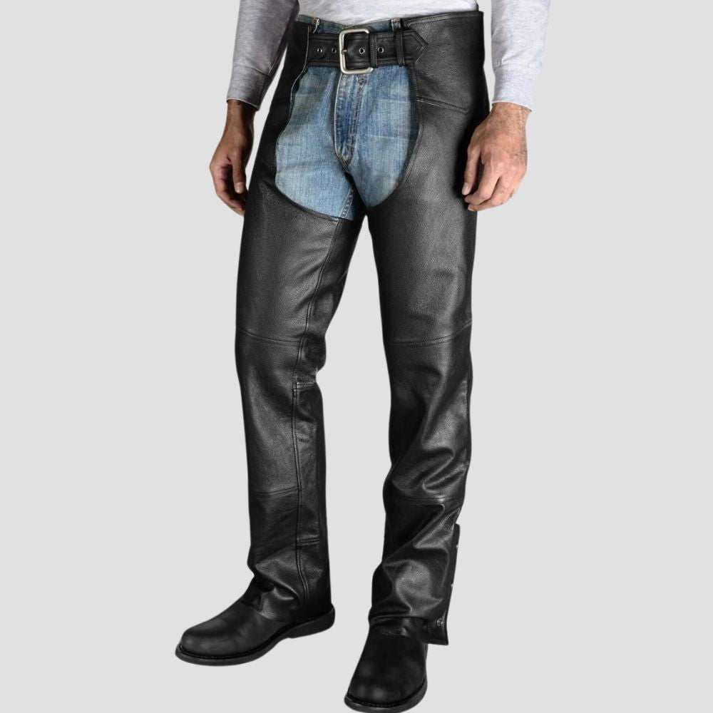 Designed for tough rides and a stylish look, these high-quality leather chaps are built to last and perform.