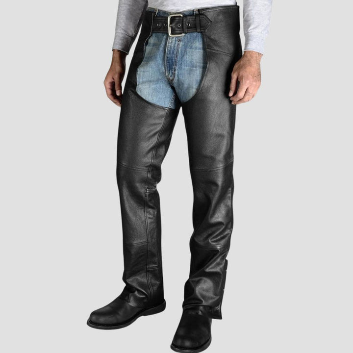Designed for tough rides and a stylish look, these high-quality leather chaps are built to last and perform.