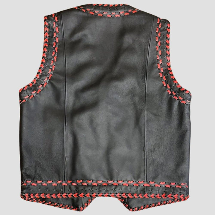 Whether on the bike or off, this lambskin leather biker vest offers a comfortable and stylish solution for all your fashion needs