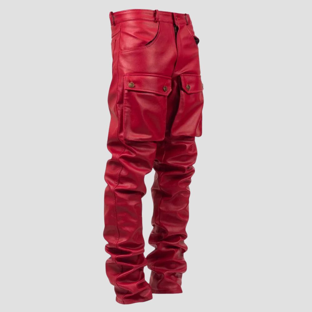 Upgrade your wardrobe with premium leather cargo pants, designed for modern, fashion-forward men.