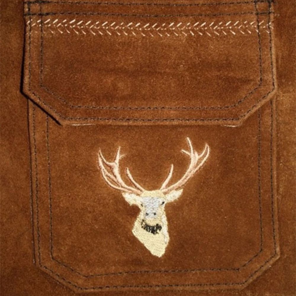 Celebrate in style with this men’s suede leather Trachten vest, perfect for adding a chic and elegant touch to weddings and upscale parties.