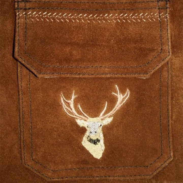 Celebrate in style with this men’s suede leather Trachten vest, perfect for adding a chic and elegant touch to weddings and upscale parties.