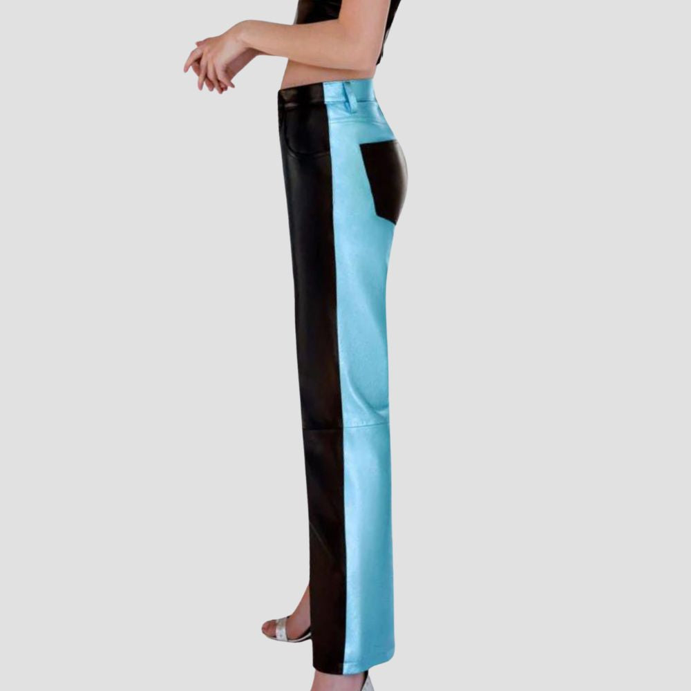 Stay chic and contemporary with premium metallic leather pants designed for women.