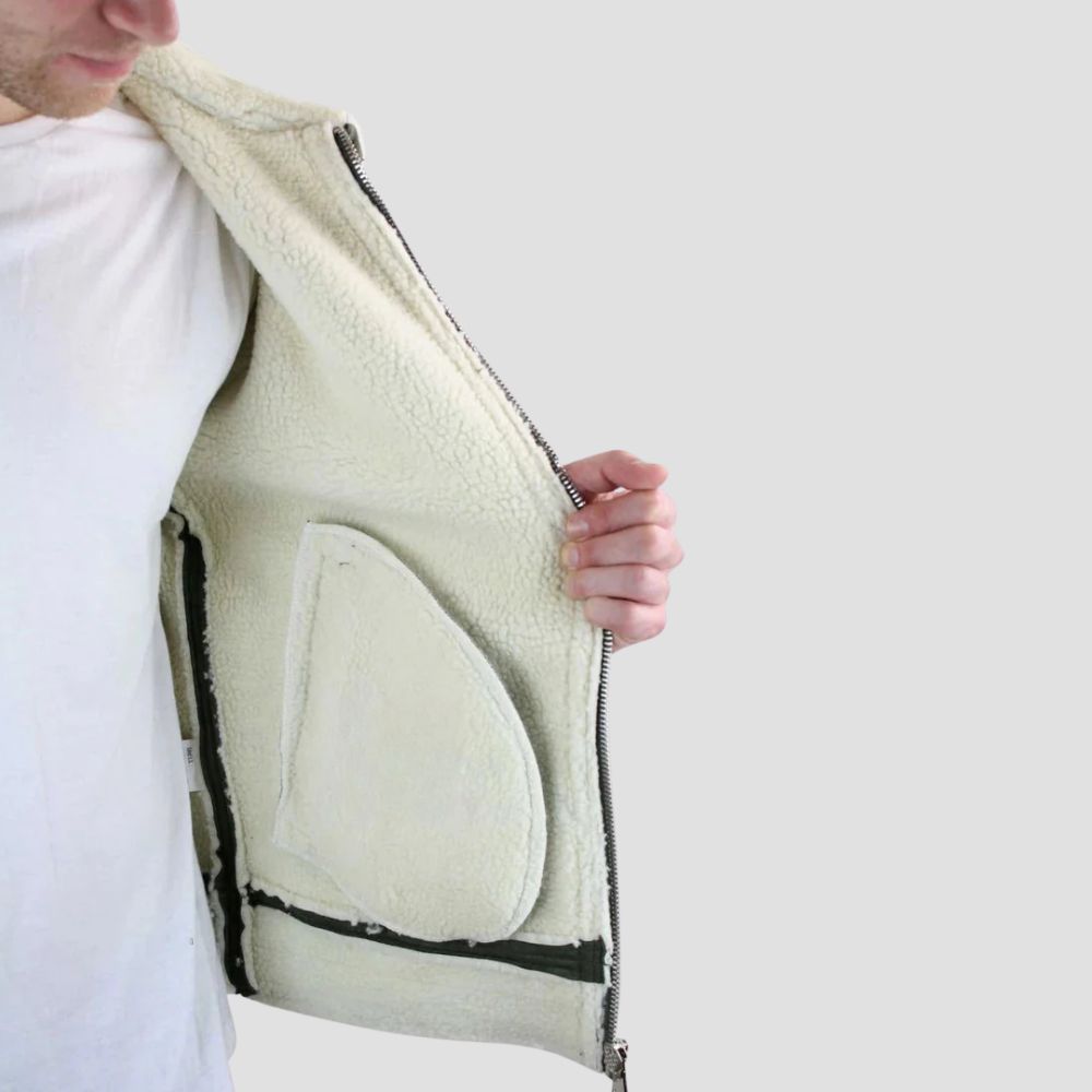 Turn heads this winter with the soft and luxurious feel of this white sherpa fur leather jacket, ideal for casual wear.