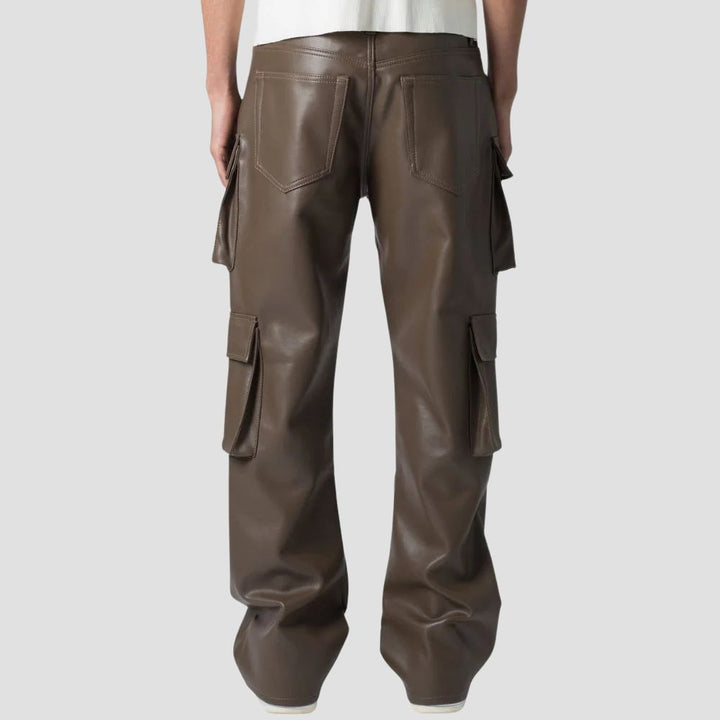 Upgrade your streetwear game with these premium rugged leather cargo pants, perfect for bold, urban outfits.