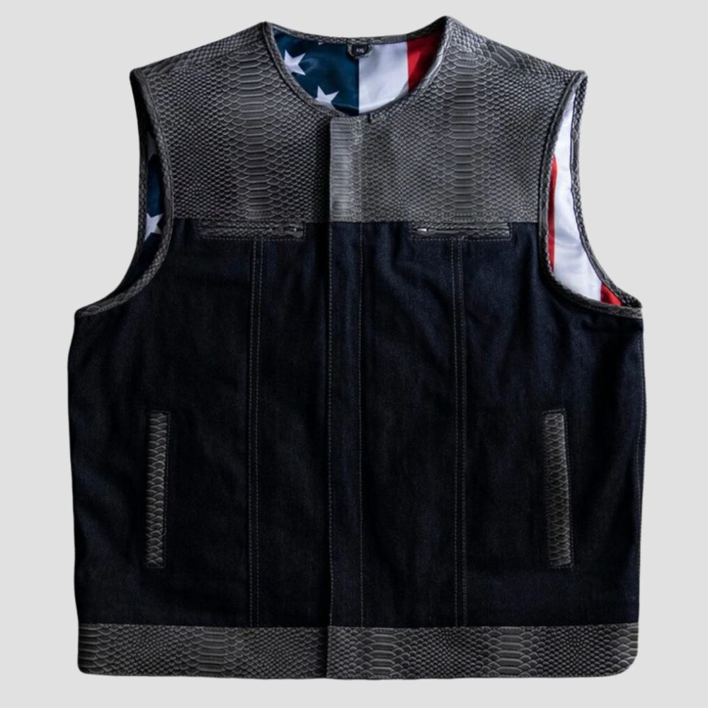 Upgrade your ride with this high-end leather biker vest, designed for style, comfort, and durability.