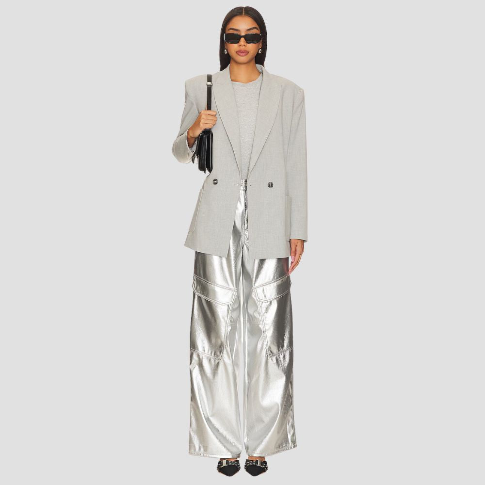 These metallic leather pants are a must-have! They bring such a bold, high-fashion vibe to any outfit