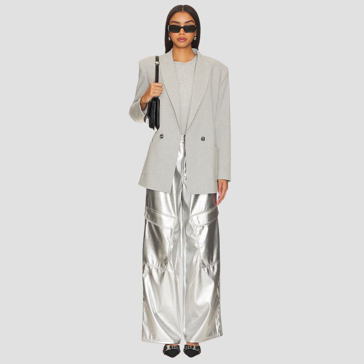 These metallic leather pants are a must-have! They bring such a bold, high-fashion vibe to any outfit
