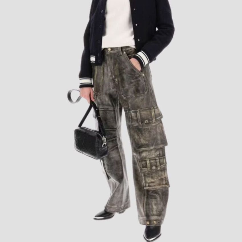 These cargo leather pants are incredibly versatile, perfect for any outfit—from casual to chic