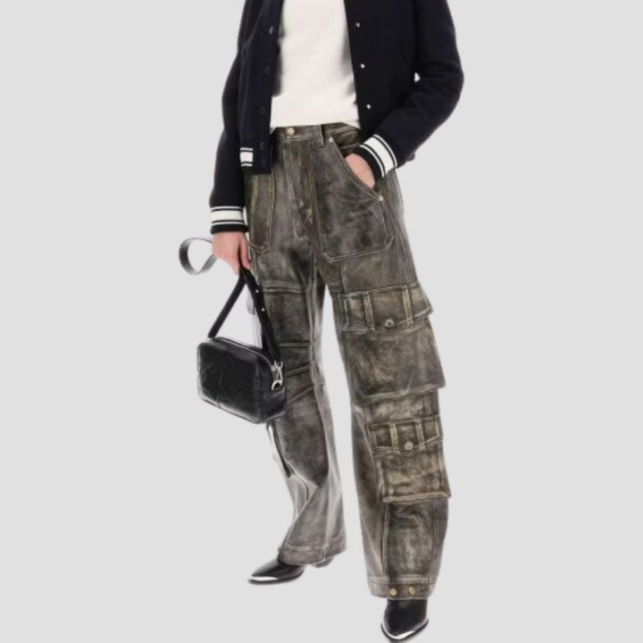 These cargo leather pants are incredibly versatile, perfect for any outfit—from casual to chic