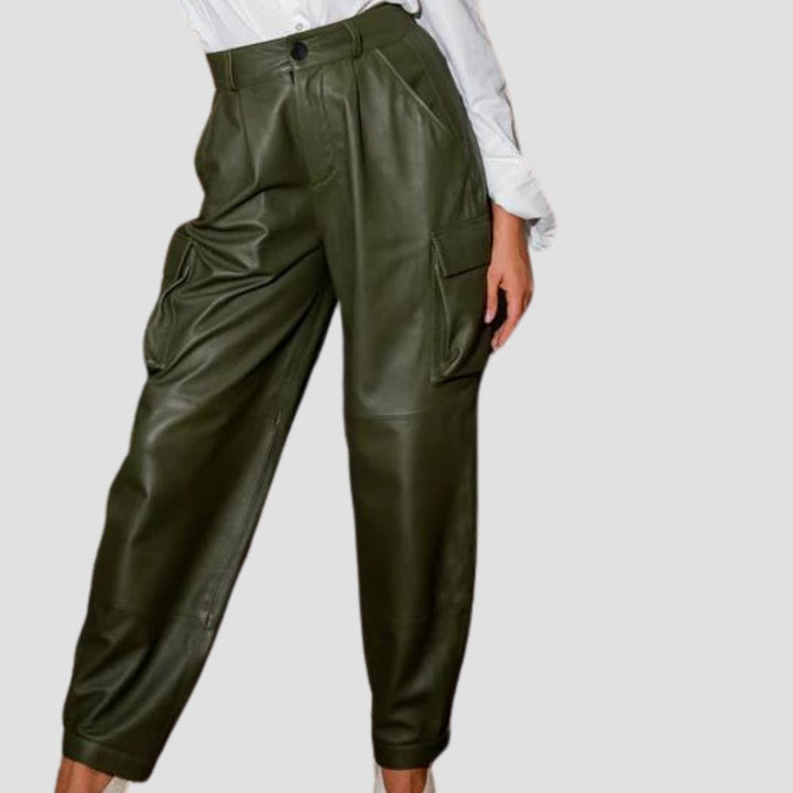 Perfect for casual outings or even dressing up for a night out—these cargo leather pants are versatile and fashionable.