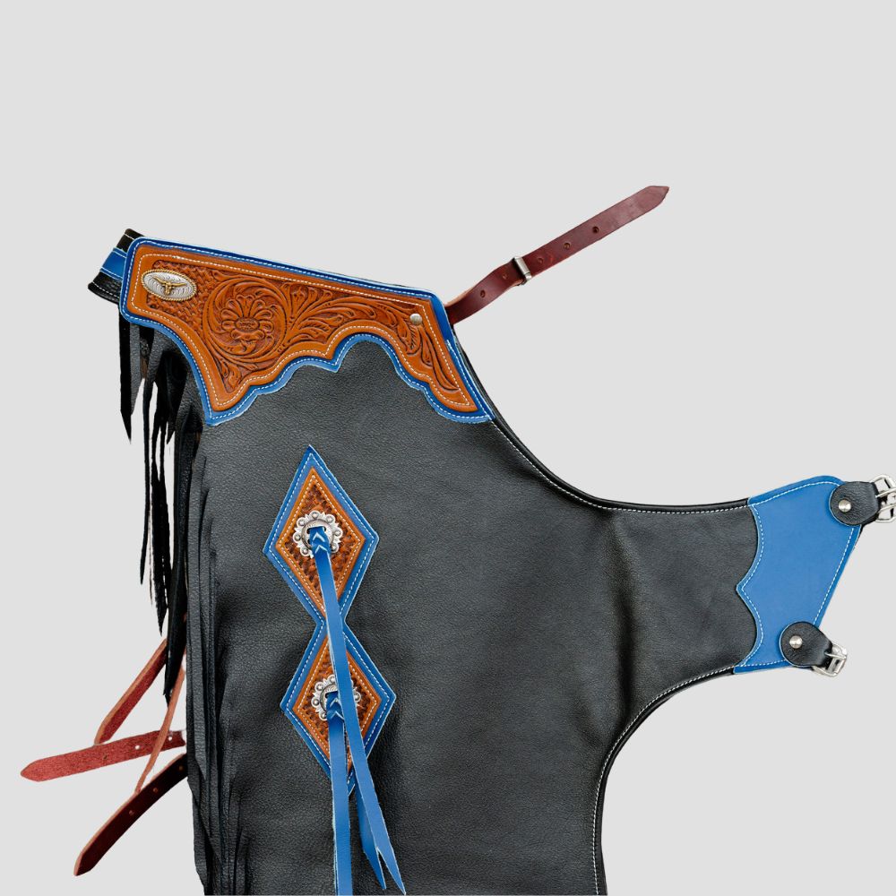Experience unmatched style and practicality with these sleek rodeo chaps, perfect for riding or casual Western wear.
