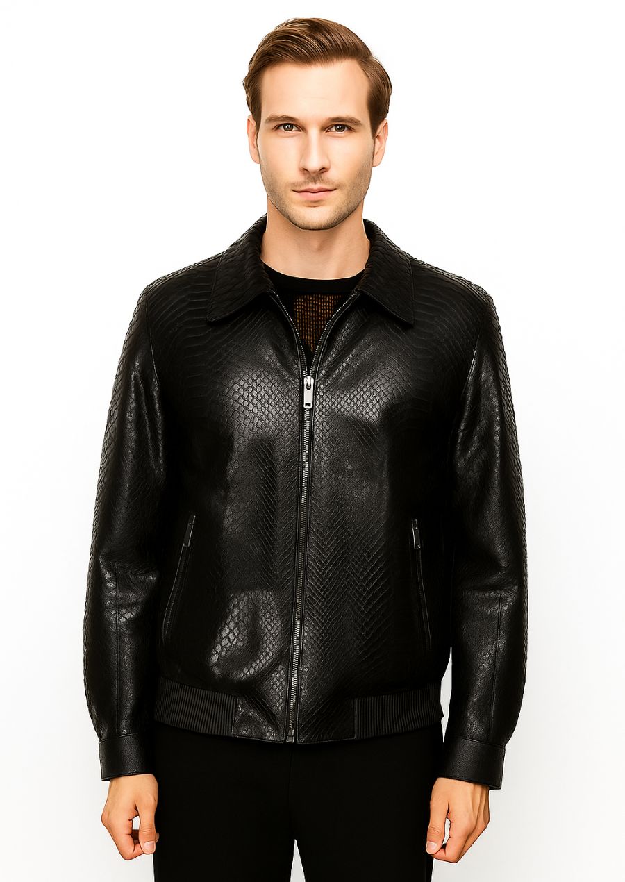 men leather bomber jacket