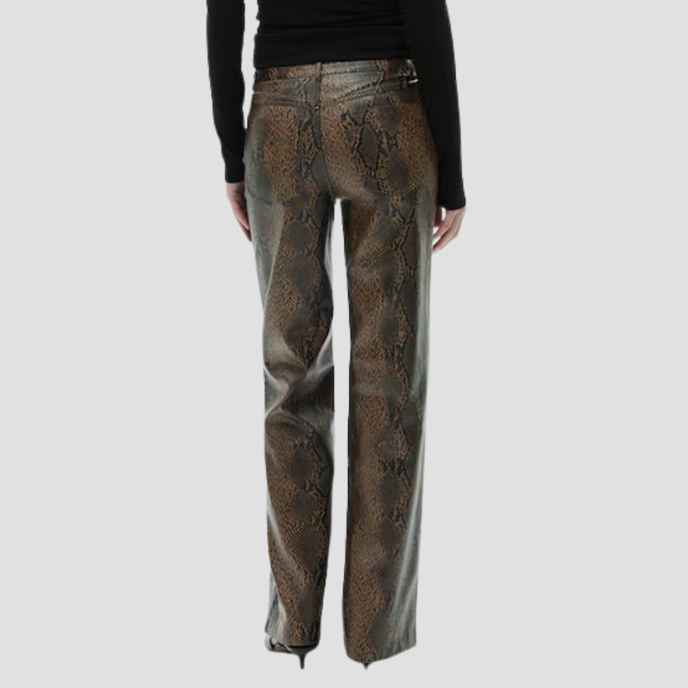 snakeskin leather pants for ladies
