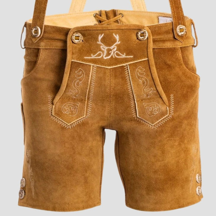 These traditional women’s lederhosen feature exquisite hand-stitched details, adding a personal touch to your outfit for festivals and cultural celebrations.