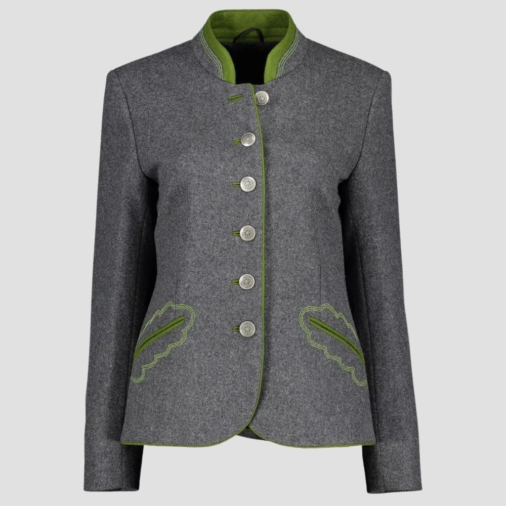 Embrace rustic charm with this classic women’s Trachten jacket for weddings. Perfect for blending traditional Bavarian style with the warmth of a rustic celebration.