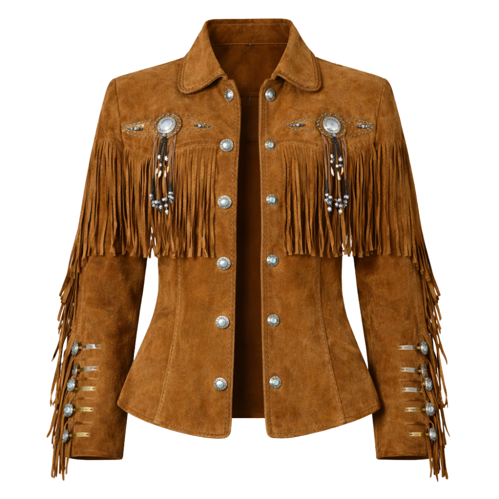 Suede western jacket for women with classic cowgirl styling