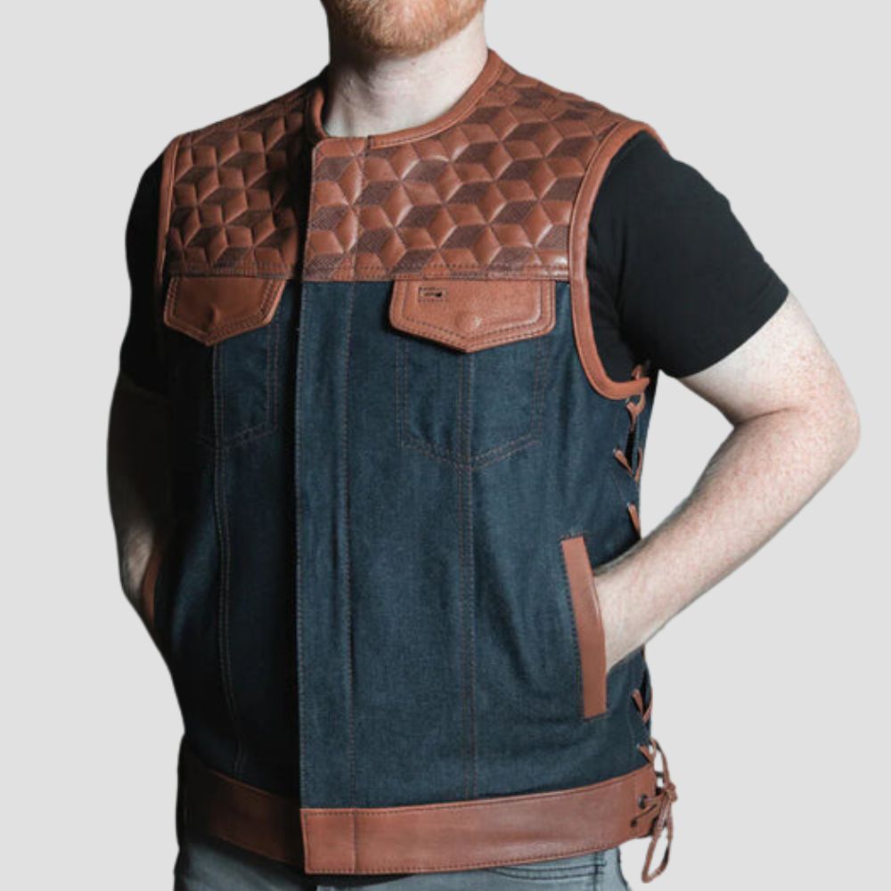 Ride in comfort and style with this premium quilted leather motorcycle vest, made to keep you looking sharp.