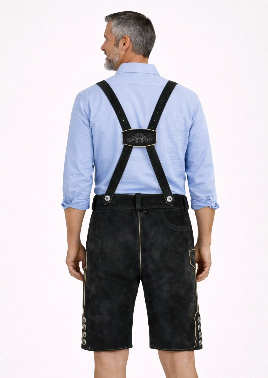 Traditional Black Goat Suede Men&