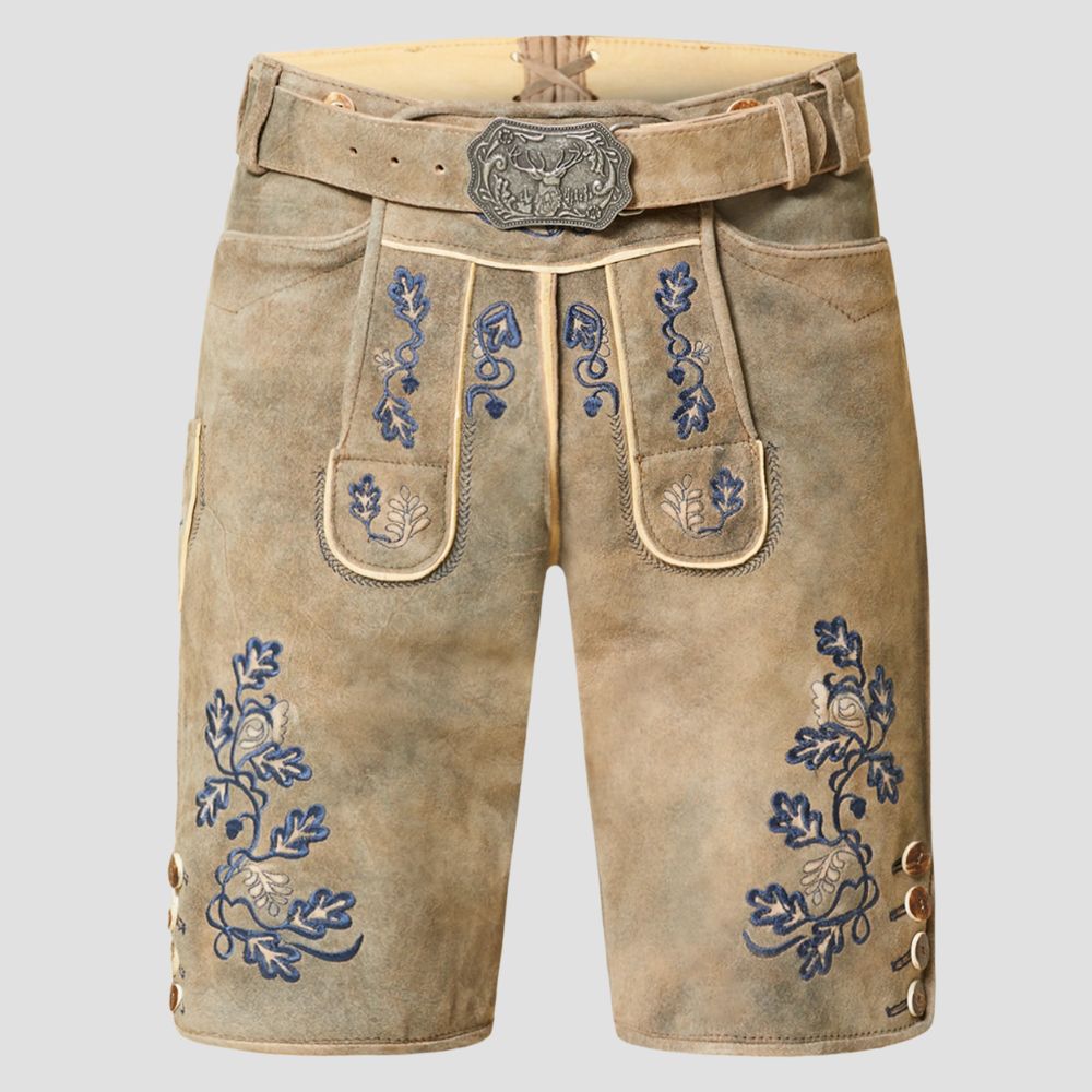 These traditional men’s Bavarian Lederhosen are perfect for enjoying cultural festivals during the colder months.