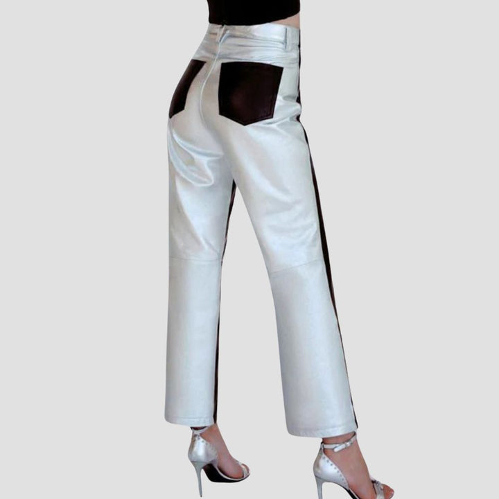 These shiny metallic leather pants are perfect for any occasion that calls for a dramatic, fashion-forward style.