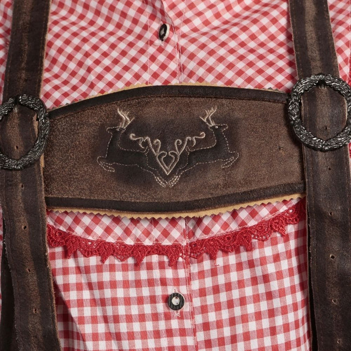 These trendy women’s lederhosen feature an adjustable waistband, offering a perfect fit for all-day comfort while celebrating cultural events in style.