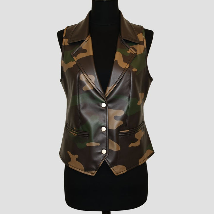 ladies leather vest for biker fashion