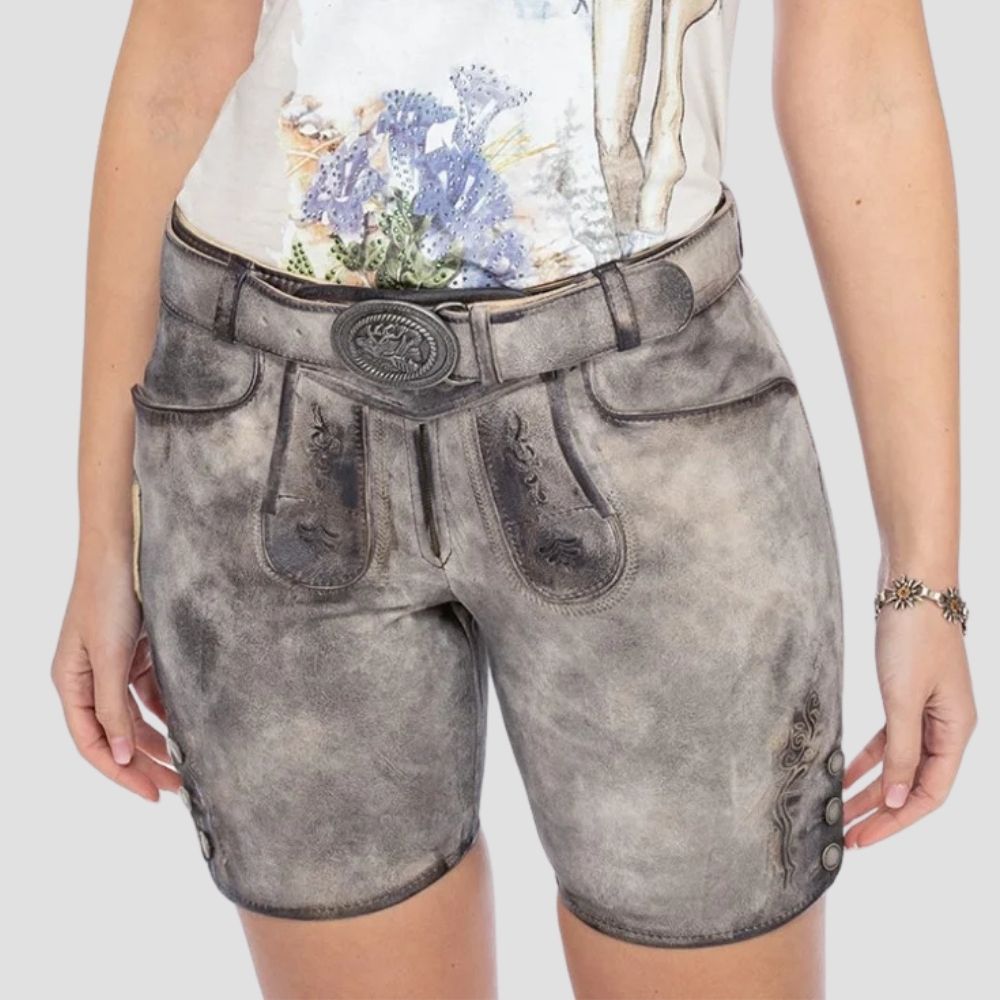 Shop women’s lederhosen for Oktoberfest made of genuine leather. Authentic, durable, and perfect for celebrating in traditional Bavarian style.