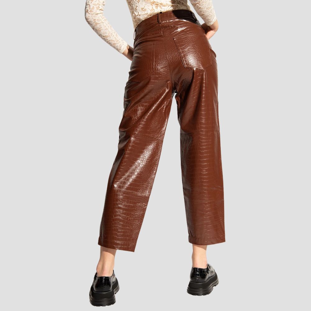 Chic women’s crocodile leather pants designed for modern fashion lovers