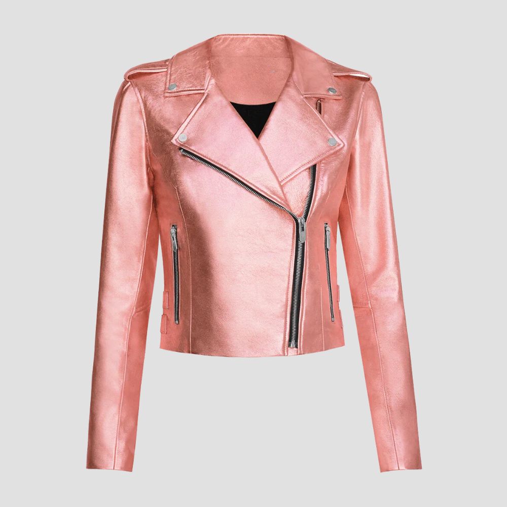 Shop women’s biker metallic jackets, offering a blend of biker toughness and stylish metallic flair. Perfect for staying on top of fashion trends while showcasing your bold personality.