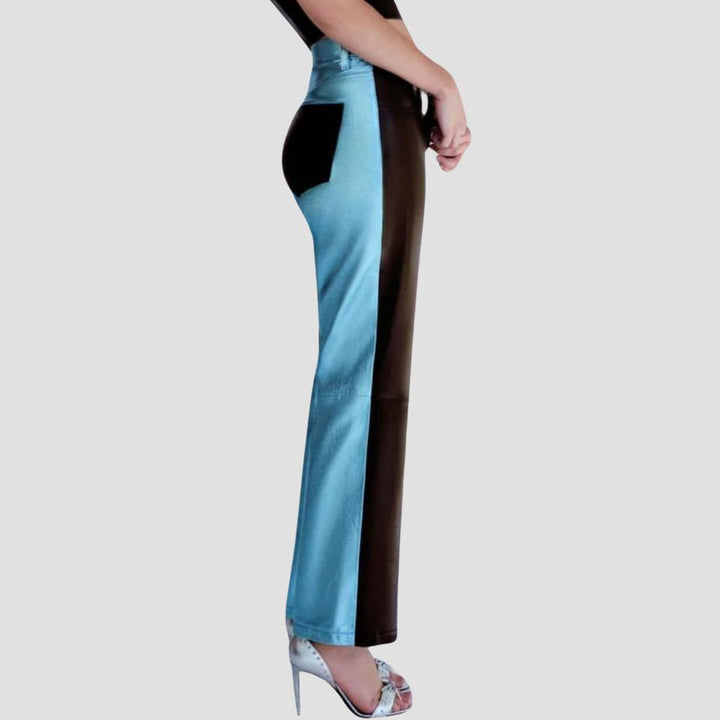 Shine bright with these bold metallic leather pants for women’s ultimate glam.